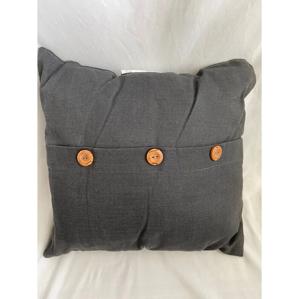 2 Decorative Accent Pillows In New Condition Gray White